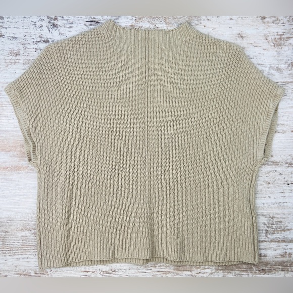Free People Beach Freya Sweater Sleeveless Oatmeal Beige Large EUC 100% Cotton - Picture 9 of 9